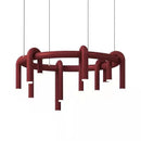 Axyaa Modern U-Shaped Chandelier Red Black Metal Cord Adjustable Dining Kitchen Bar