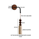 Axyaa Black Travertine Stone LED Wall Lamps for Home Interior Lighting