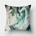 Axyaa Marble Ocean Sea Pattern Polyester Throw Pillow Cover - Home Sofa Decor