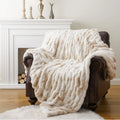 Axyaa Luxe Dual Sided Plush Faux Rabbit Fleece Throw Blanket