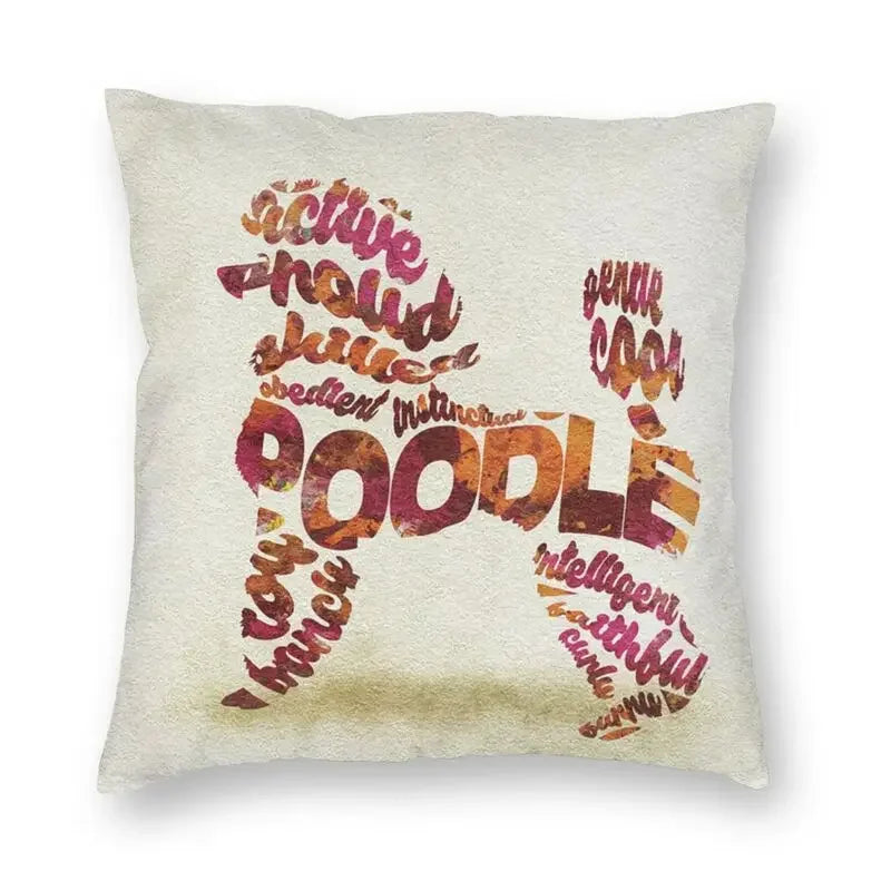 Pink Convertible Pillowcase White Poodle Sofa Cushion Cover Axyaa Home Decor