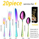 Axyaa 20-Piece Stainless Steel Western Style Tableware Set for Hotels & Steakhouses