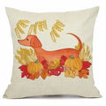 Axyaa Christmas Sausage Style Cushion Cover | Festive Dog Decorative Pillow Cover 45x45cm