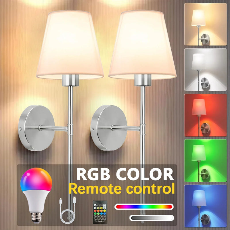 Axyaa RGB LED Wall Lamp 1200mA 40*16cm Portable Interior Luminaire for Bedroom & Hallway