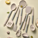 Axyaa 8-Piece Silicone Kitchen Utensil Set Stainless Steel Cooking Tools