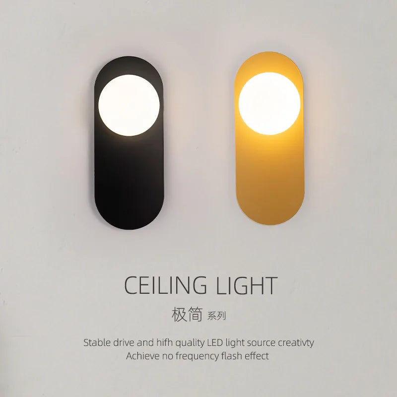 Axyaa Glass Ball LED Wall Sconce for Bedroom Living Room