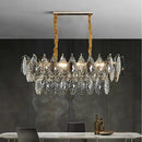 Axyaa Smoky Gray Crystal Round Chandelier LED Light Fixture for Modern Luxury Living Room