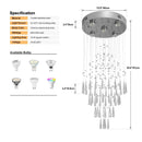 Axyaa Crystal LED Pendant Chandelier for Modern Stairs – Luxe Ceiling Lighting