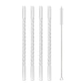 Axyaa Glass Straws Set of 4 - Eco-Friendly Reusable Cocktail Smoothie Accessories