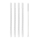 Axyaa Glass Straws Set of 4 - Eco-Friendly Reusable Cocktail Smoothie Accessories