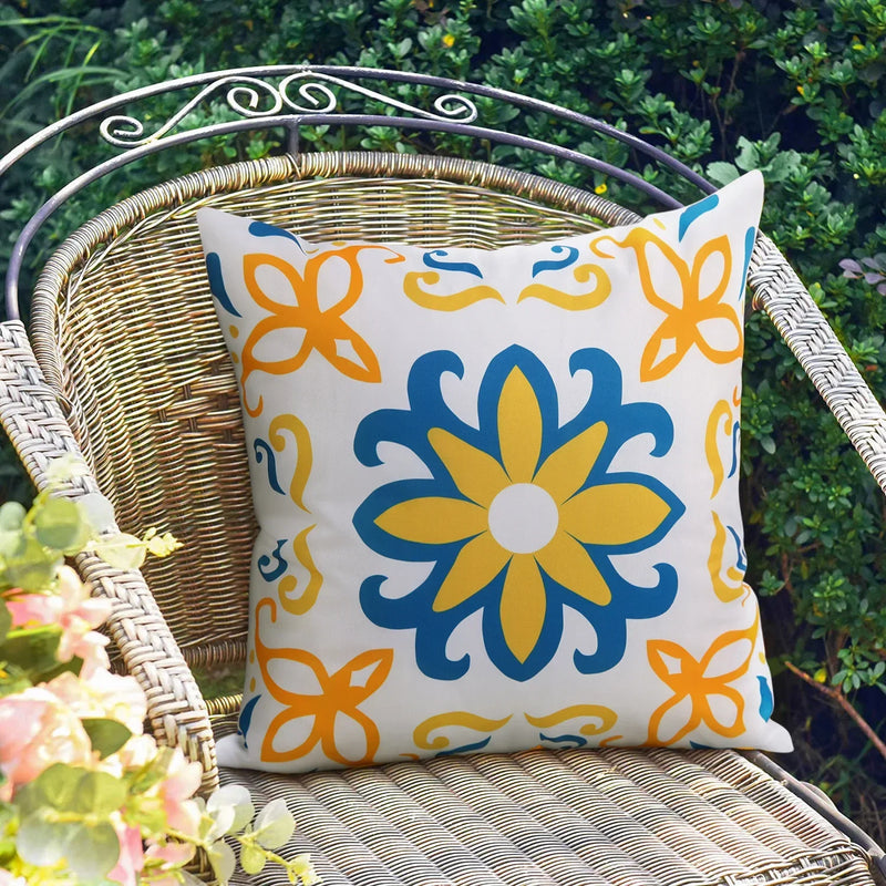 Axyaa Boho Outdoor Cushion Cover 45x45cm for Decorative Pillow - Water-resistant