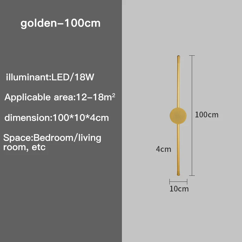 Modern Gold LED Wall Light for Home Decor by Axyaa - Sleek Design for Living Room & Bedroom