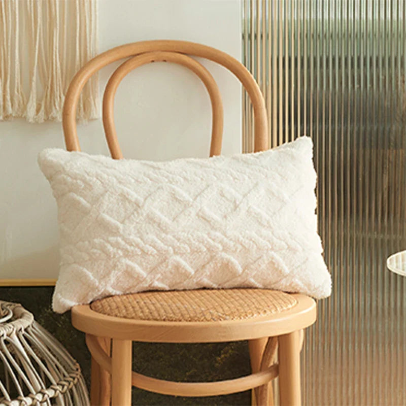 Short Plush Boho Pillowcases by Axyaa - 30x50cm Decorative Cushion Cover