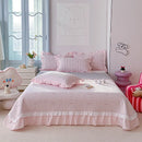 Axyaa Kapok Twill Bed Cover Set with Lace Trim and Pillowcases