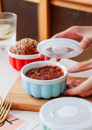 Axyaa Ceramic Cutlery Set with Lid, Seasoning Bowl, Baking Bowl, and Fresh-keeping Small Bowl