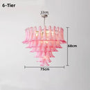 Axyaa White Pink Petal Glass Chandelier Table Lamp - Modern Artistic Lighting
