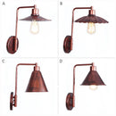Axyaa Rust Color Retro Loft Wall Lamp Industrial Iron Style for Bedroom & Hotel