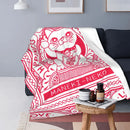 Axyaa Maneki Neko Fleece Blanket - Super Soft Lucky Cat Bed Throw