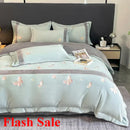 Axyaa Embroidered Luxury Fleece 4-Piece Winter Bedding Set