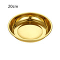 Axyaa Round Gold Stainless Steel Storage Tray for Kitchen Organization