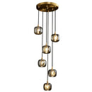 Axyaa Luxury Crystal Rotating Staircase Pendant Lamp - Modern Design