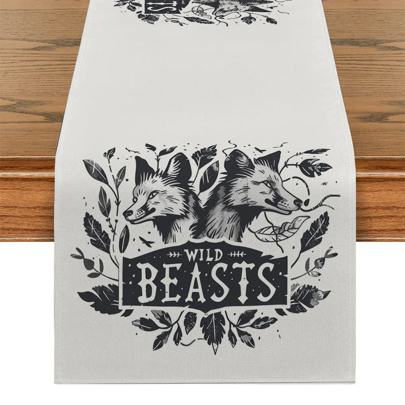 Axyaa Leaf Pattern Table Runner: Farmhouse Dining Decor for Party or Daily Use