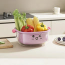 Axyaa 2-Layer Drain Basket Organizer - Large Capacity Multifunctional Fruit & Vegetable Holder
