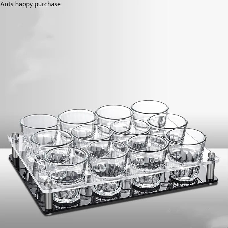 Axya Acrylic Glass Cup Holder Set for KTV Bar Organization