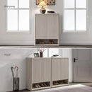 Axyaa 44" Tall Modern Shoe Cabinet with Doors & 4 Shelves - 6-Tier Organizer