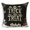 Black White Happy Halloween Trick Or Treat Pillowcase for Axyaa Décor