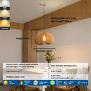 Axyaa Wood Pumpkin Pendant Light - Vintage E27 Hanging Lamp for Home and Restaurant
