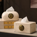 Axyaa Ceramic Tissue Box, Light Luxury Living Room Coffee Table Paper Holder