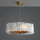 Axyaa Golden Lustre Acrylic Pendant LED Chandelier for Modern Living Room Decor