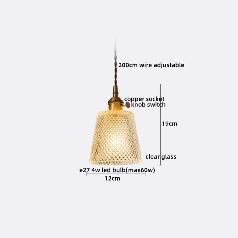 Axyaa Clear Glass LED Pendant Chandelier - Nordic Hanging Lamp for Kitchen, Living Room