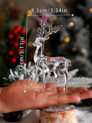 Axyaa Crystal Deer Figurines | Cute Desktop Ornament for Room Decoration