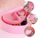 Axyaa Heart-Shaped Jewelry Box with Mirror for Necklaces, Earrings, Rings