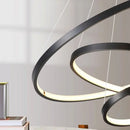 Axyaa Aluminum Black Chandelier Modern LED Pendant Light for Dining & Living Room
