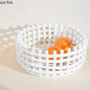 Axya Ceramic Woven Storage Set: Basket, Jar, Tube, Rack, Tray, Box Organizer