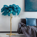 Axyaa Ostrich Feather LED Floor Lamp - Modern Nordic Gold Resin Standing Light