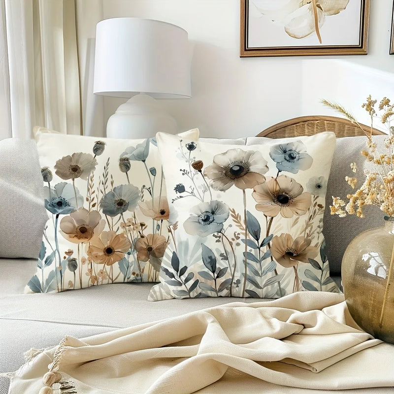 Axyaa Watercolor Floral Pattern Pillowcase 45x45cm