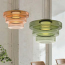 Axyaa Green Glass Chandelier: Minimalist Retro Lighting for High-end Room Decor