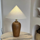 Axyaa Solid Wood Fabric Desk Lamp: Antique Wabi Sabi Style for Bedroom & Living Room