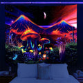 Axyaa UV Tapestry: Fluorescent Skull Wall Hanging Cloth for Bedroom - Psychedelic Art