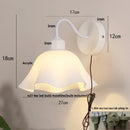 Axyaa Glass Iron LED Wall Sconce Pull Chain Switch Stair Light - White