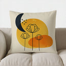 Axyaa Moon & Flower Pattern Throw Pillow Cover for Sofa, Bedroom, Car
