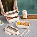 Axyaa Insulated Bento Lunch Box & Tableware Set: Microwavable, Leakproof for Adults & Kids