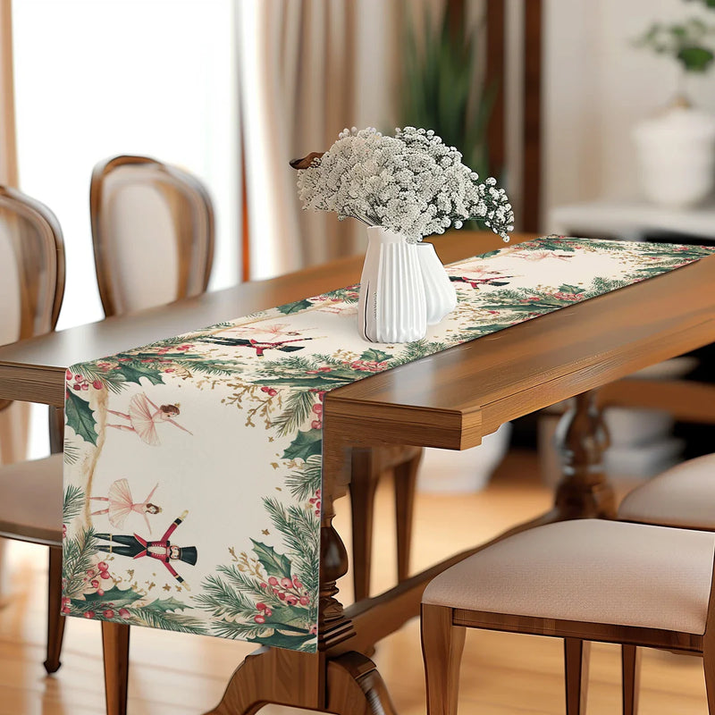 Nutcracker Holiday Table Runner by Axyaa - Festive Dining Room Decor