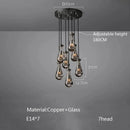 Axyaa Large Water Droplets Glass LED Chandelier for Modern Living Spaces