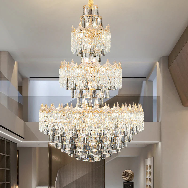 Axyaa European Luxury Crystal Chandelier for Elegant Living Spaces