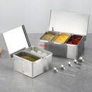 Axya Stainless Steel Seasoning Box with Lid - Restaurant Chef Quality Storage